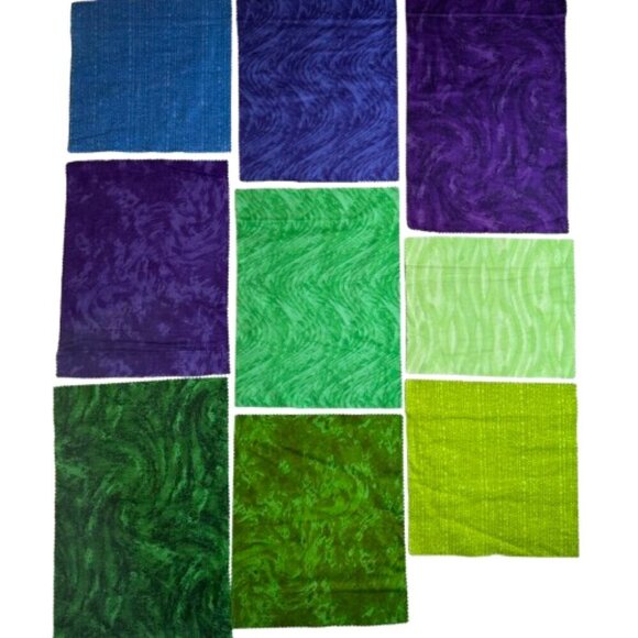 Flannel Quilt Fabric Samples Blues Purples Green David Textiles #2444 - Picture 1 of 1